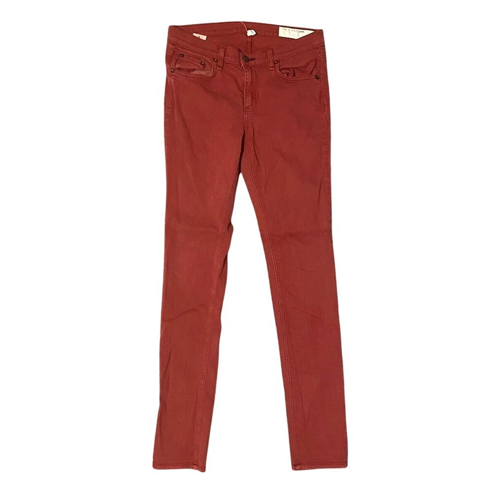 Rag & Bone Skinny Jeans Womens Size 28 Red Stretch Denim Low Rise Casual Pants